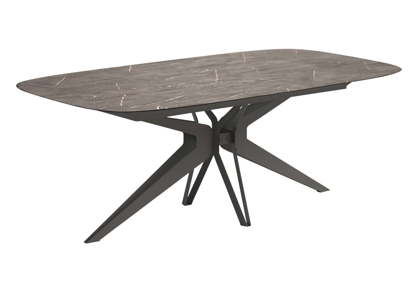 Table à manger ovale marbre doré - Hexagon