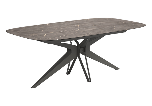 Table à manger ovale marbre doré - Hexagon