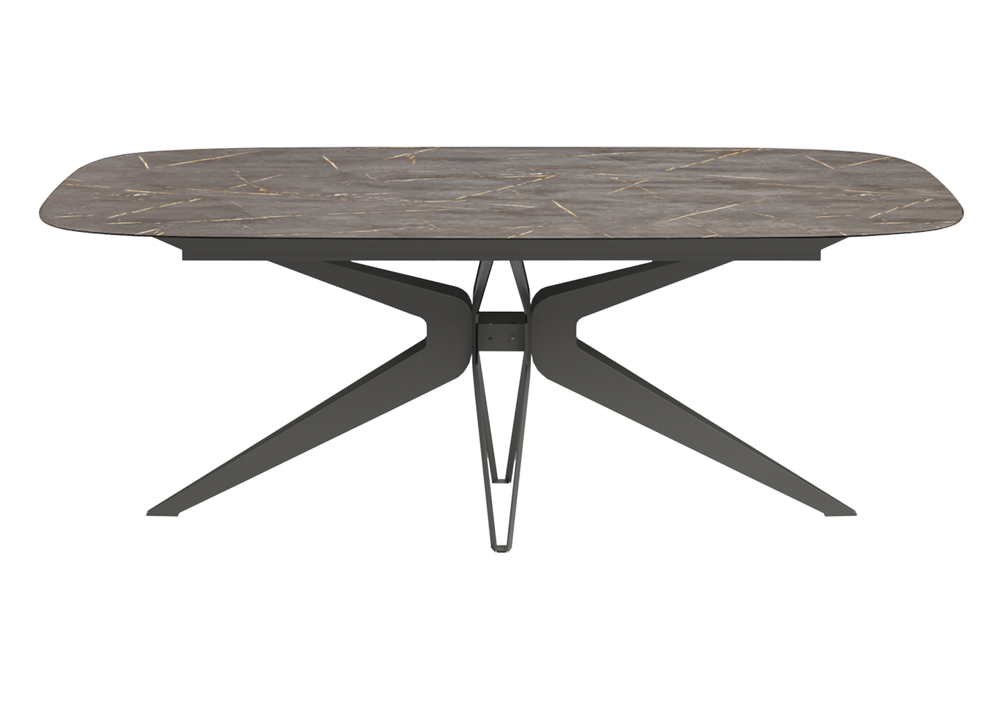 Table à manger ovale marbre doré - Hexagon