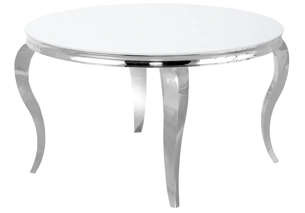 Table à manger ronde argent blanc NEO New Design
