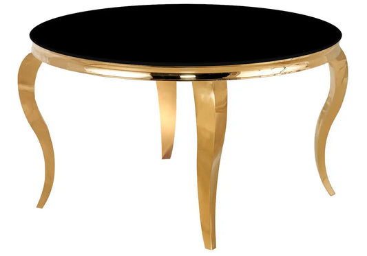 Table à manger ronde dorée noir NEO New Design