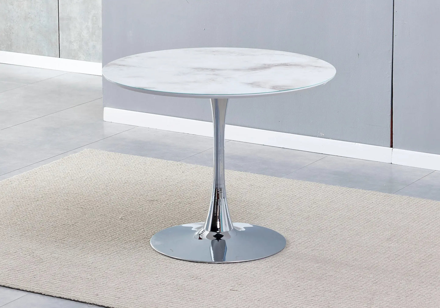 Table à manger ronde marbre blanc VIOLA New Design