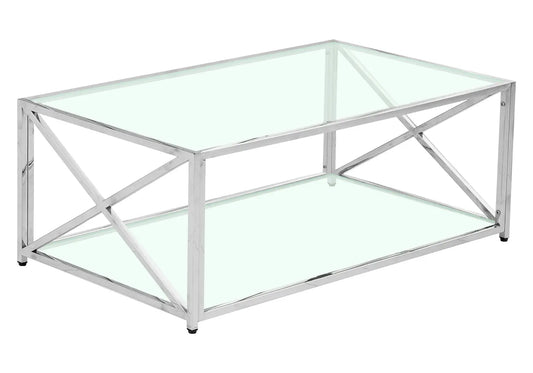 Table basse argentée verre ZEPHYR New Design