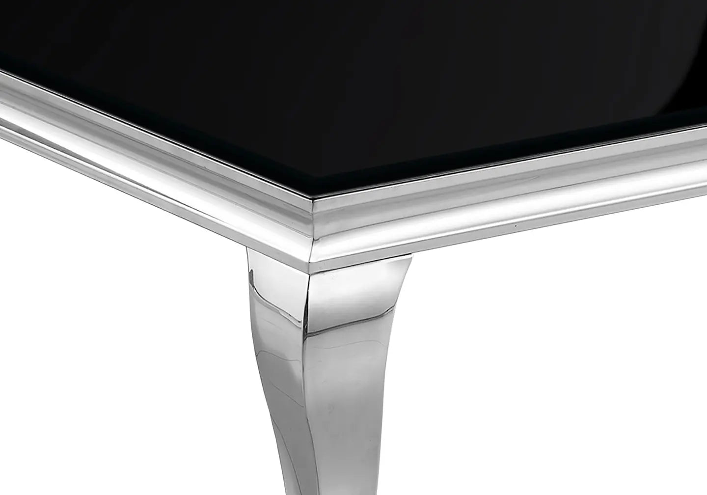 Table basse argentée verre noir NEO New Design