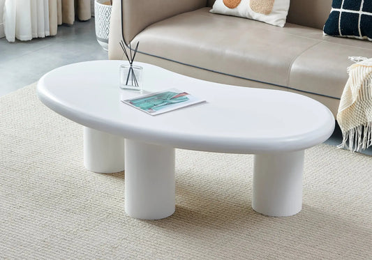 Table basse bois blanc HELEN, design moderne et élégant