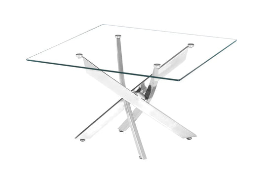 Table basse carré argent verre JOY New Design