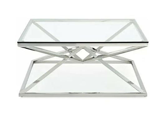 Table basse carré argentée LUXOR New Design