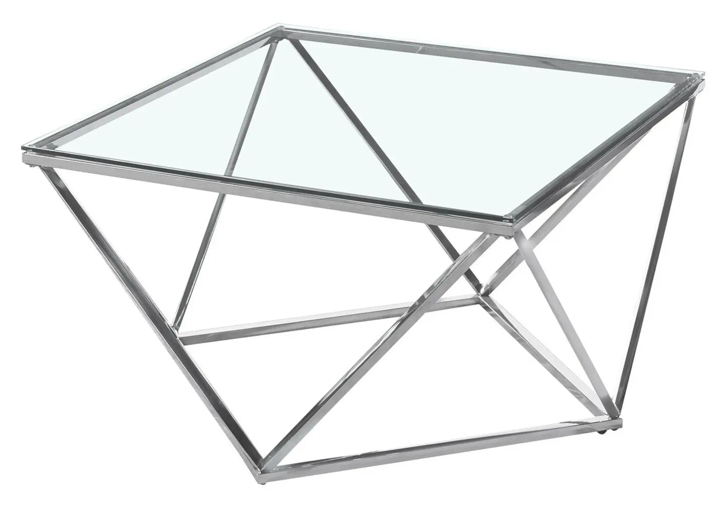 Table basse carré chrome verre ILÉA New Design