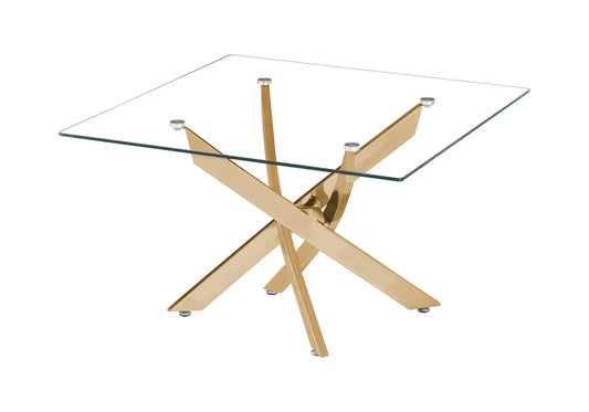 Table basse carré dorée verre JOY New Design