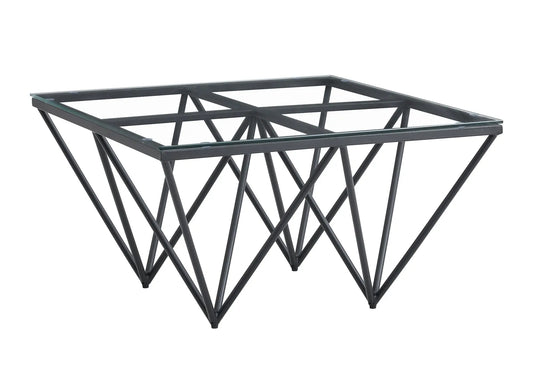 Table basse carrée noire en verre GUSTA New Design