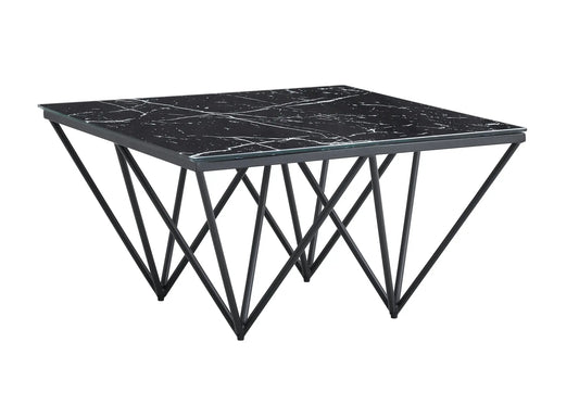 Table basse carrée noire marbre noir GUSTA New Design