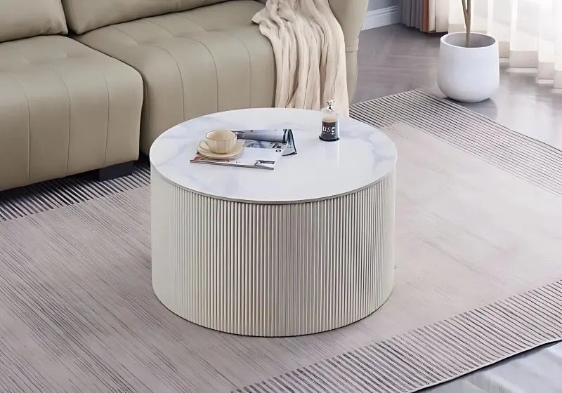 Table basse céramique marbre blanc NIKA – Élégante et Moderne