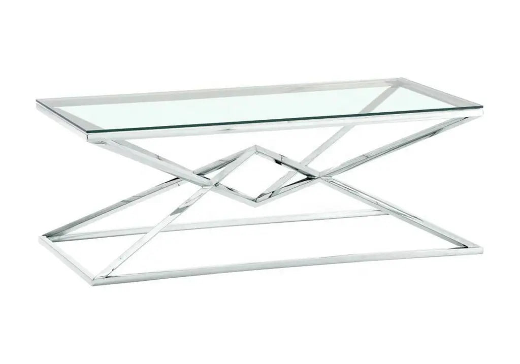 Table basse design argenté LUXOR New Design