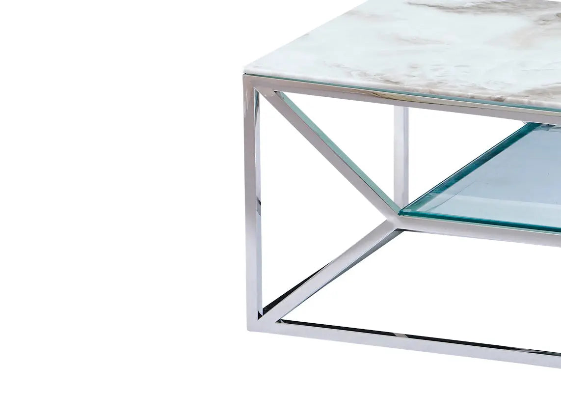 Table basse design marbre blanc SYBEL New Design