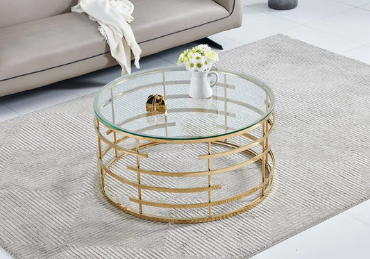 Table basse dorée transparent ASIYA New Design