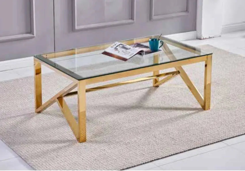 Table basse dorée transparent MOLY - DEKOFLIX