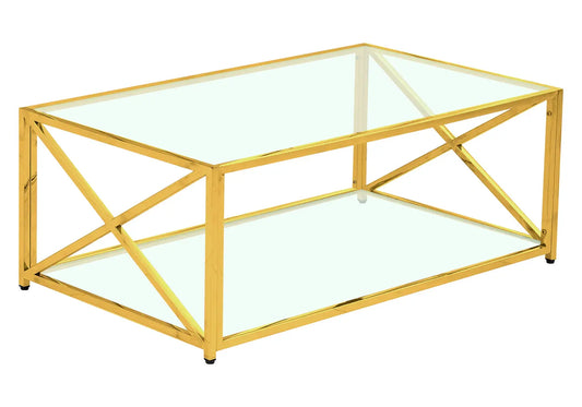 Table basse dorée verre ZEPHYR New Design