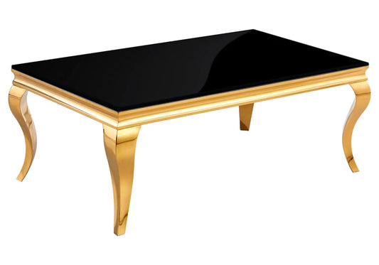 Table basse dorée verre noir NEO New Design