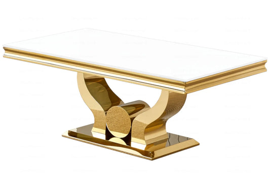 Table basse en verre blanc doré NEA New Design