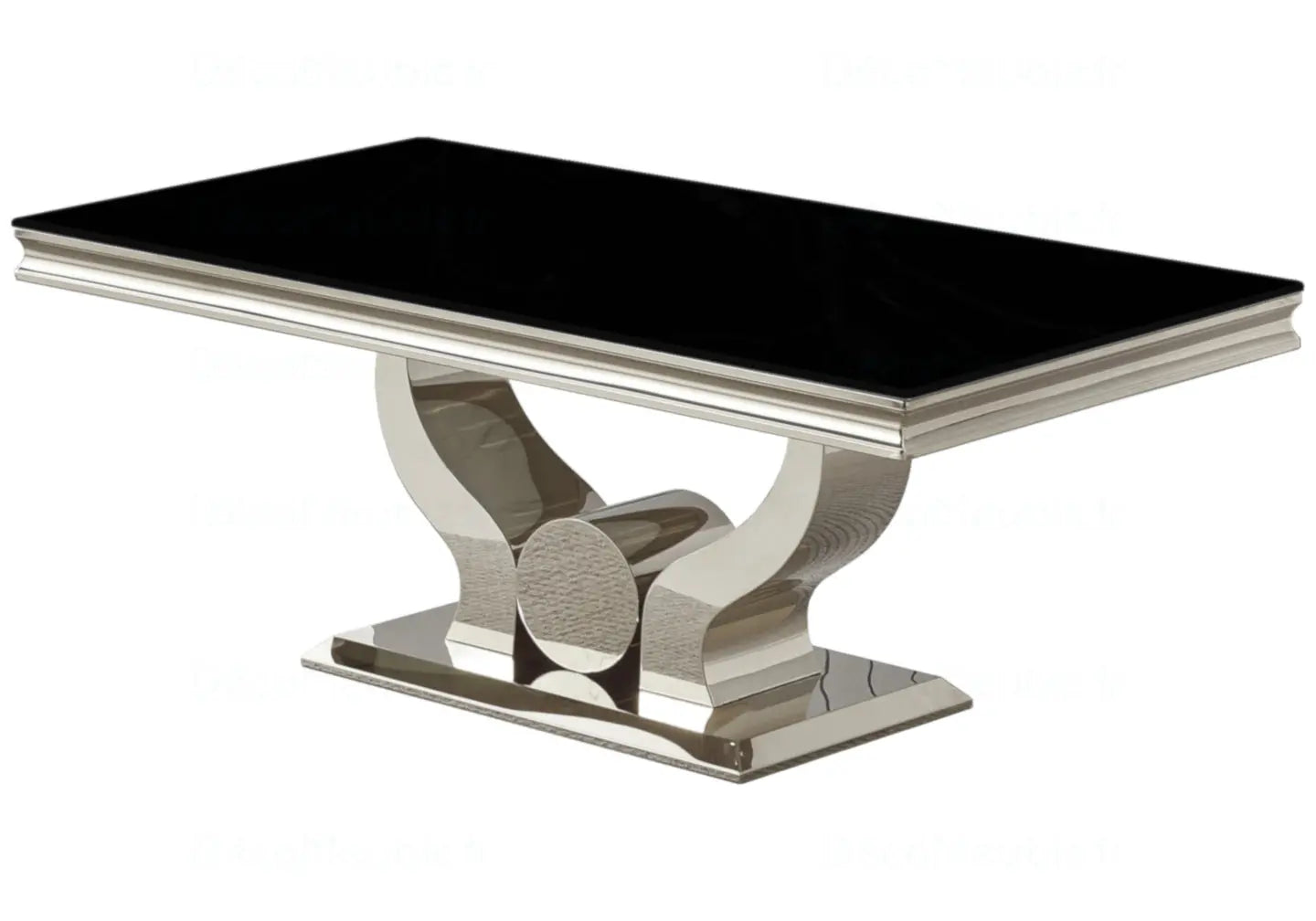 Table basse en verre noir argent NEA - DEKOFLIX