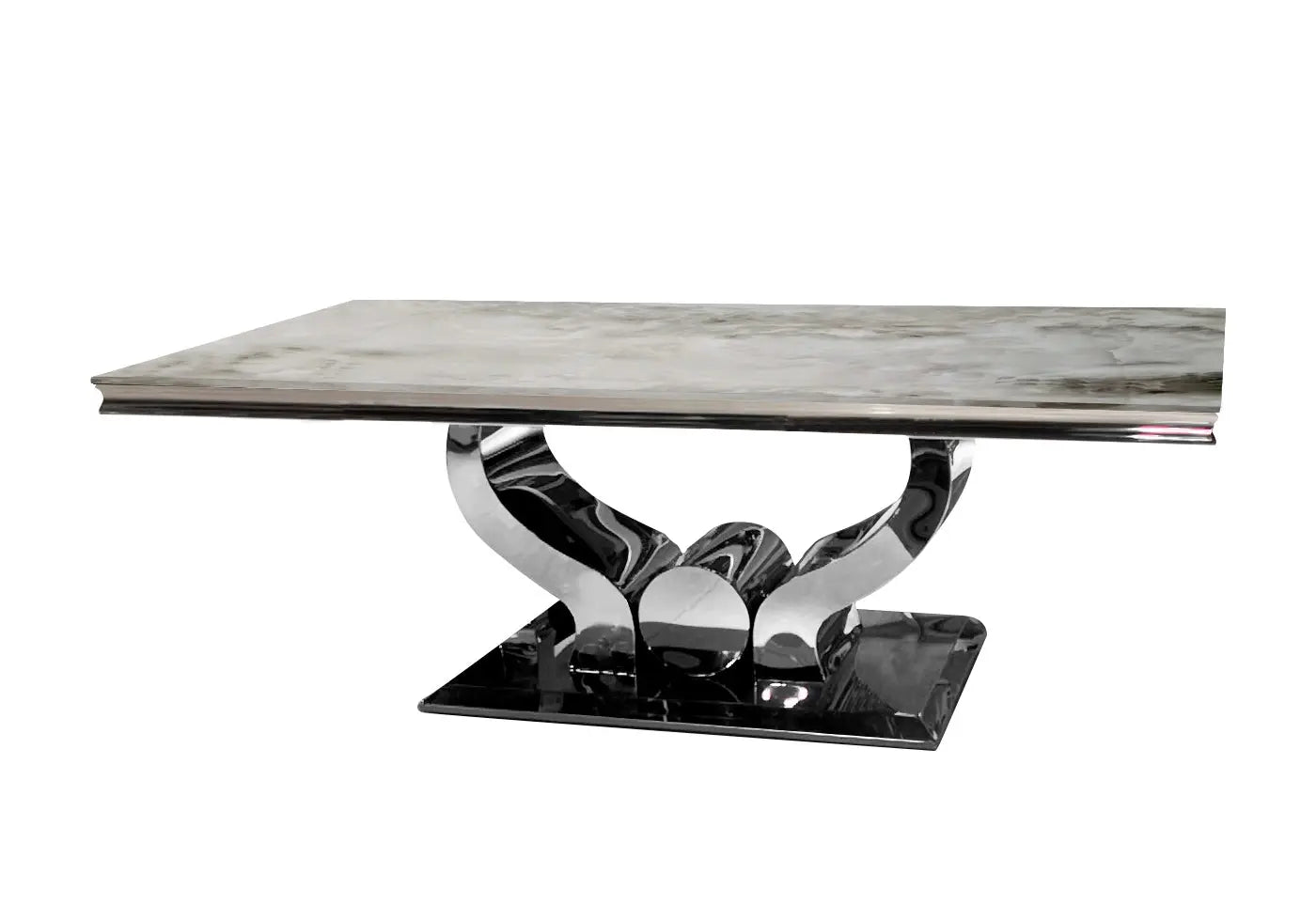 Table basse en verre noir argent NEA - DEKOFLIX