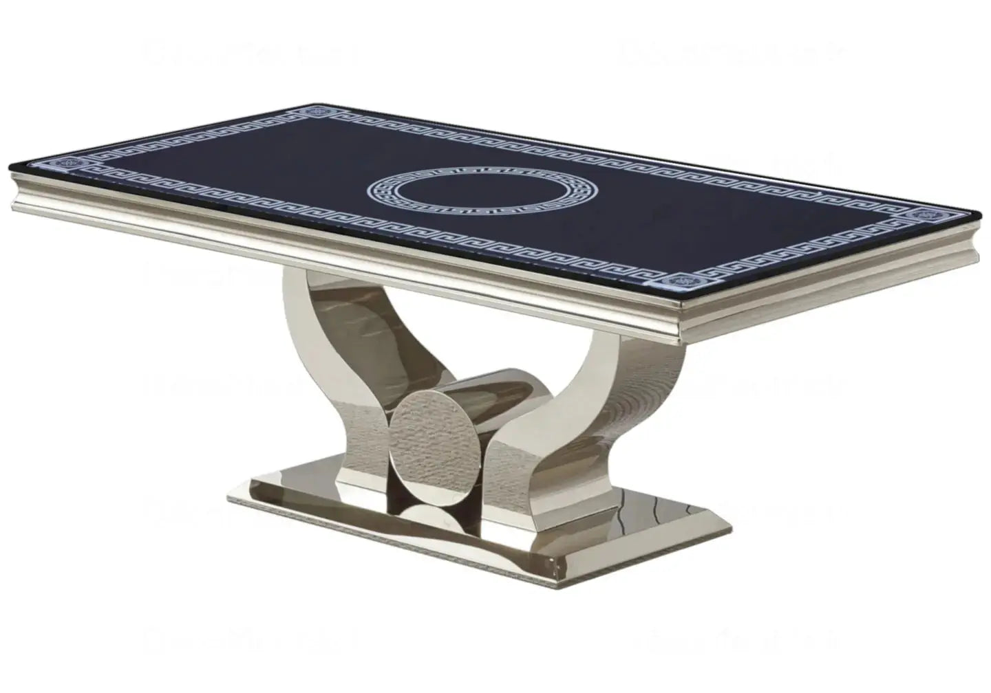 Table basse en verre noir argent NEA - DEKOFLIX