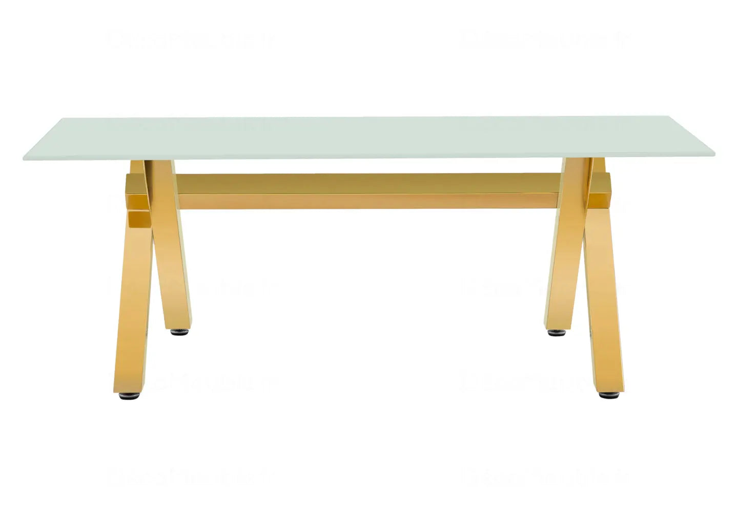 Table basse en verre pied doré CROSS New Design