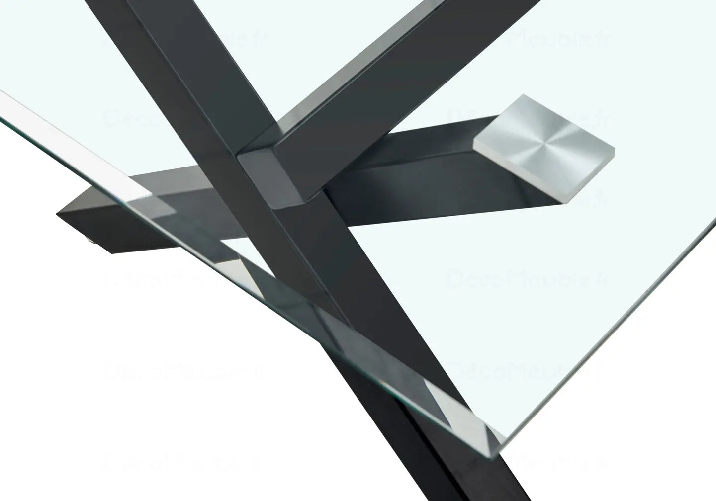 Table basse en verre pied noir CROSS New Design