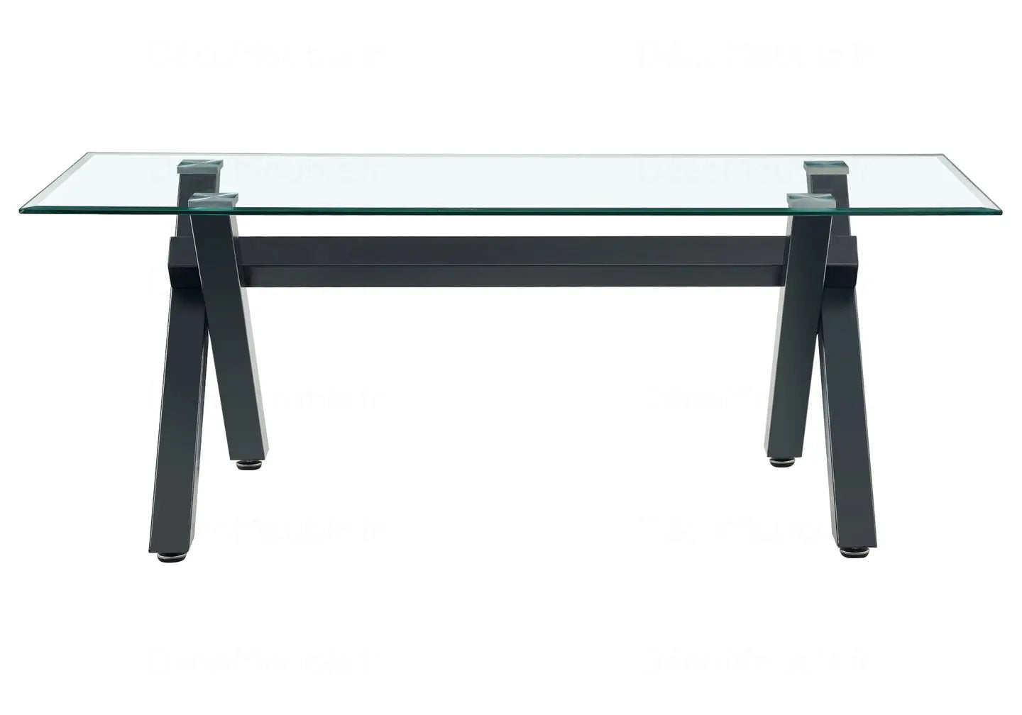 Table basse en verre pied noir CROSS New Design