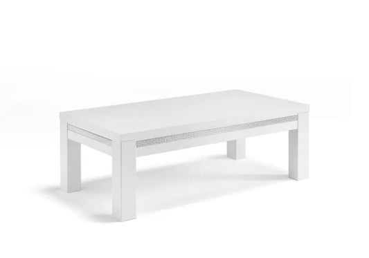 Table basse laqué blanc ROMA Crome Italian Mobili