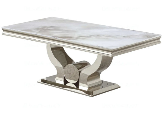 Table basse marbre beige argent NEA New Design