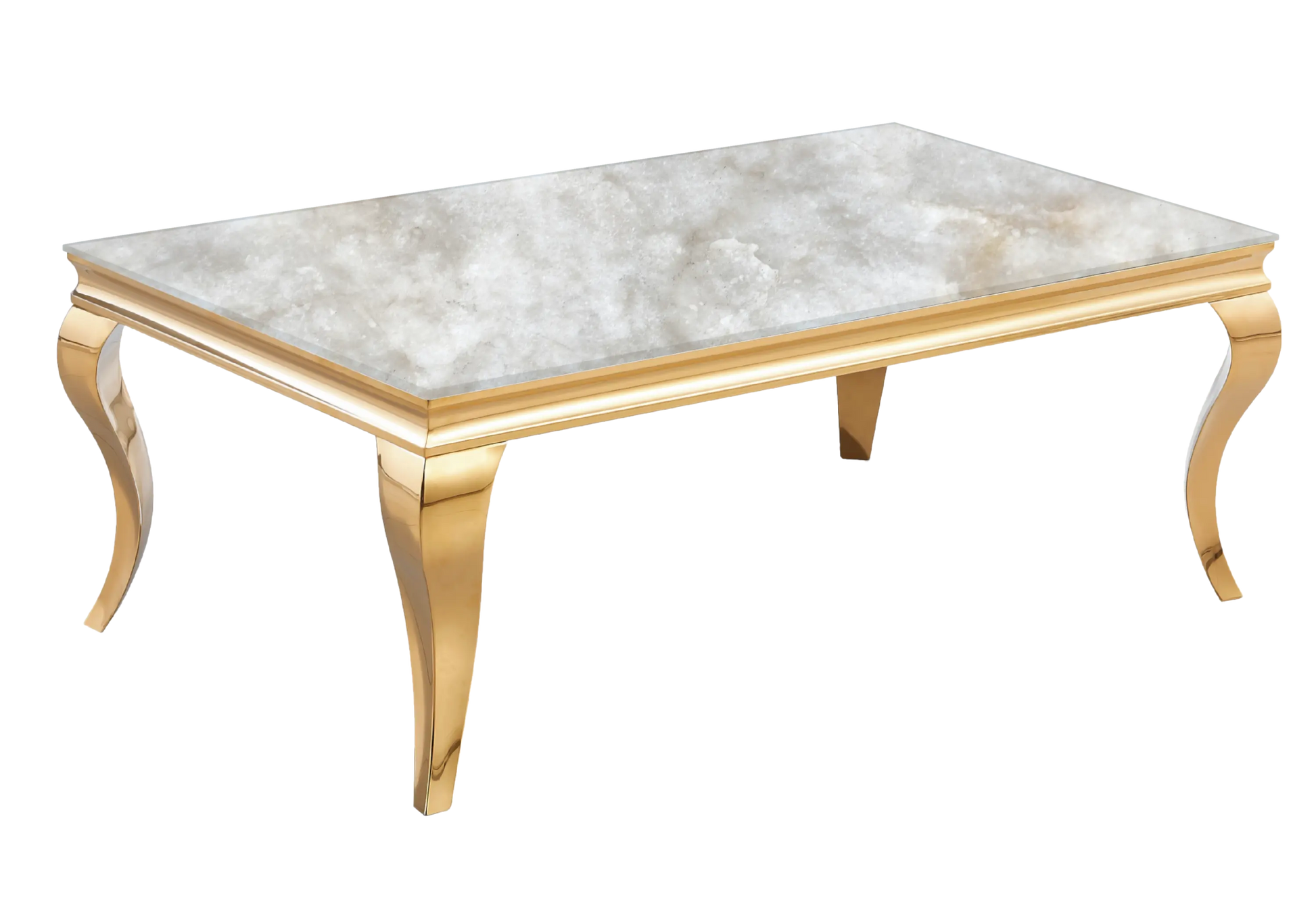 Table basse marbre beige pied doré - NEO New Design