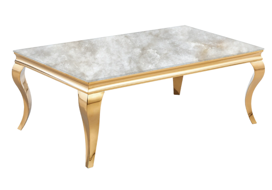 Table basse marbre beige pied doré - NEO New Design