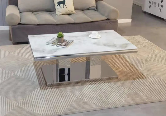 Table basse marbre blanc VERSUS New Design