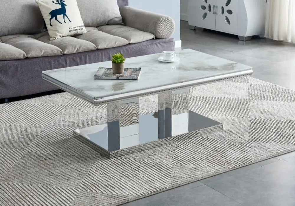 Table basse marbre blanc VERSUS New Design