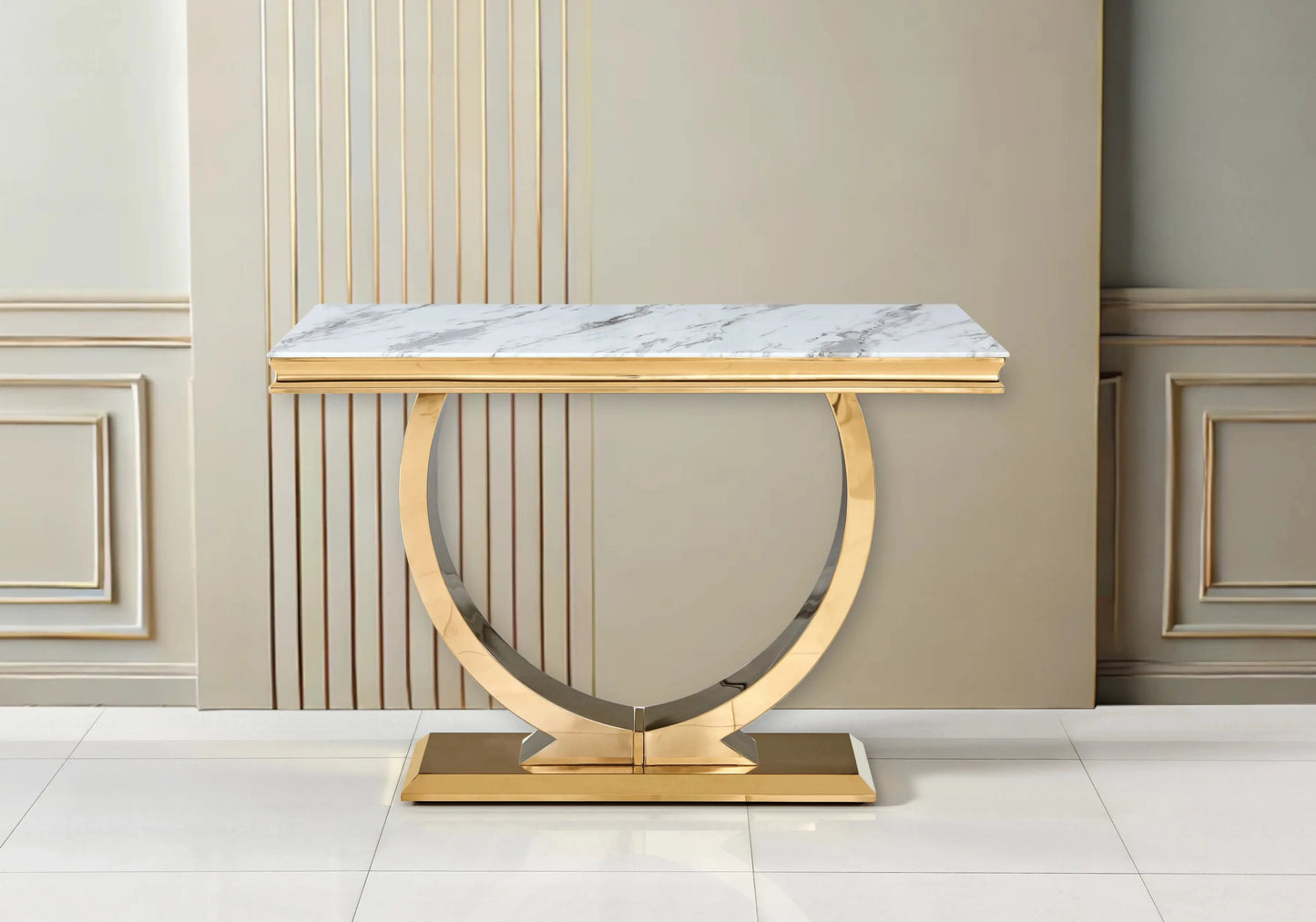 Table basse marbre blanc dorée design BOBO New Design