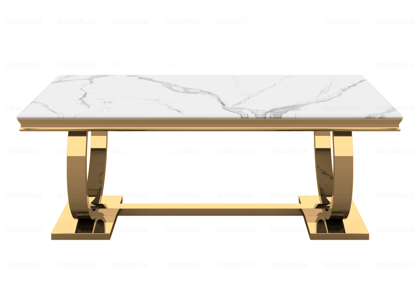 Table basse marbre blanc dorée design BOBO New Design