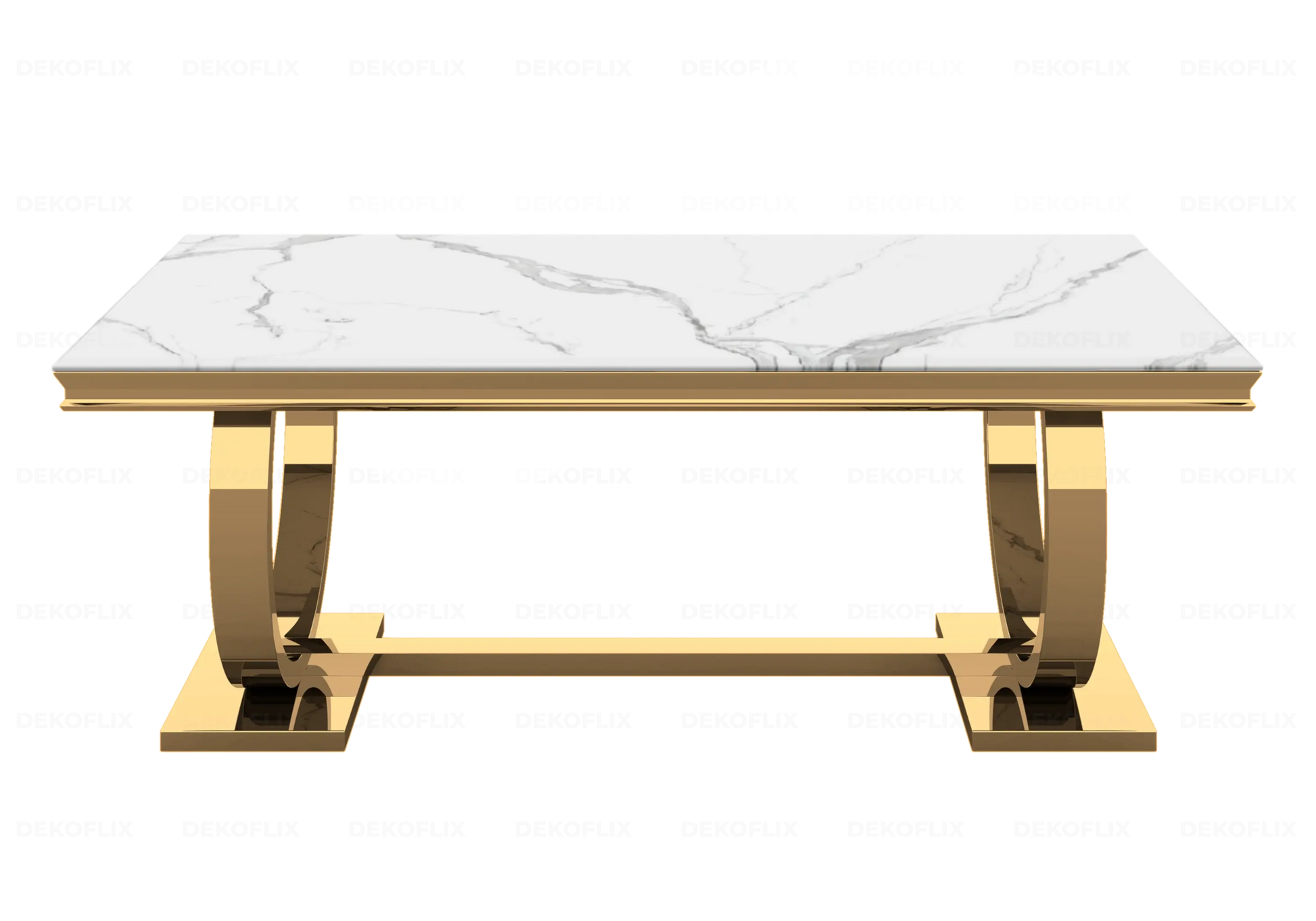 Table basse marbre blanc dorée design BOBO New Design