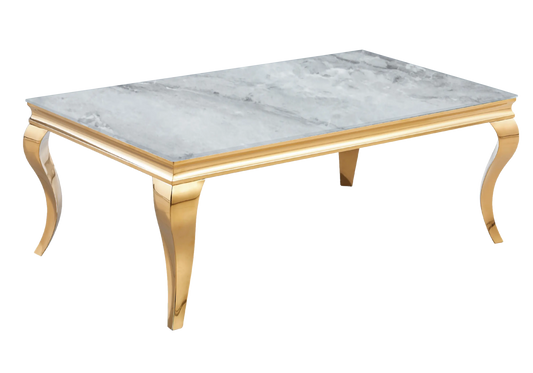 Table basse marbre gris pied doré - NEO New Design