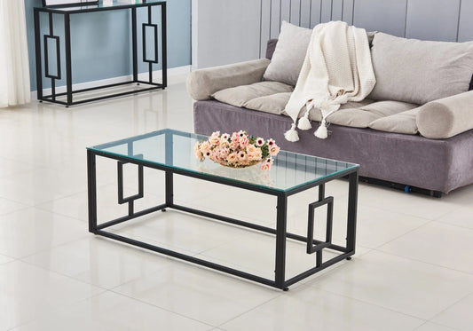 Table basse noire en verre trempé GLORY New Design