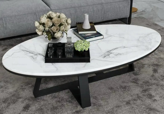 Table basse noire marbre blanc GRACY New Design