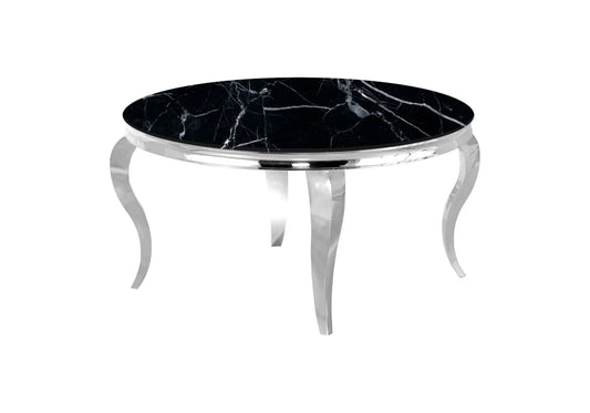 Table basse ronde argent marbre noir NEO New Design