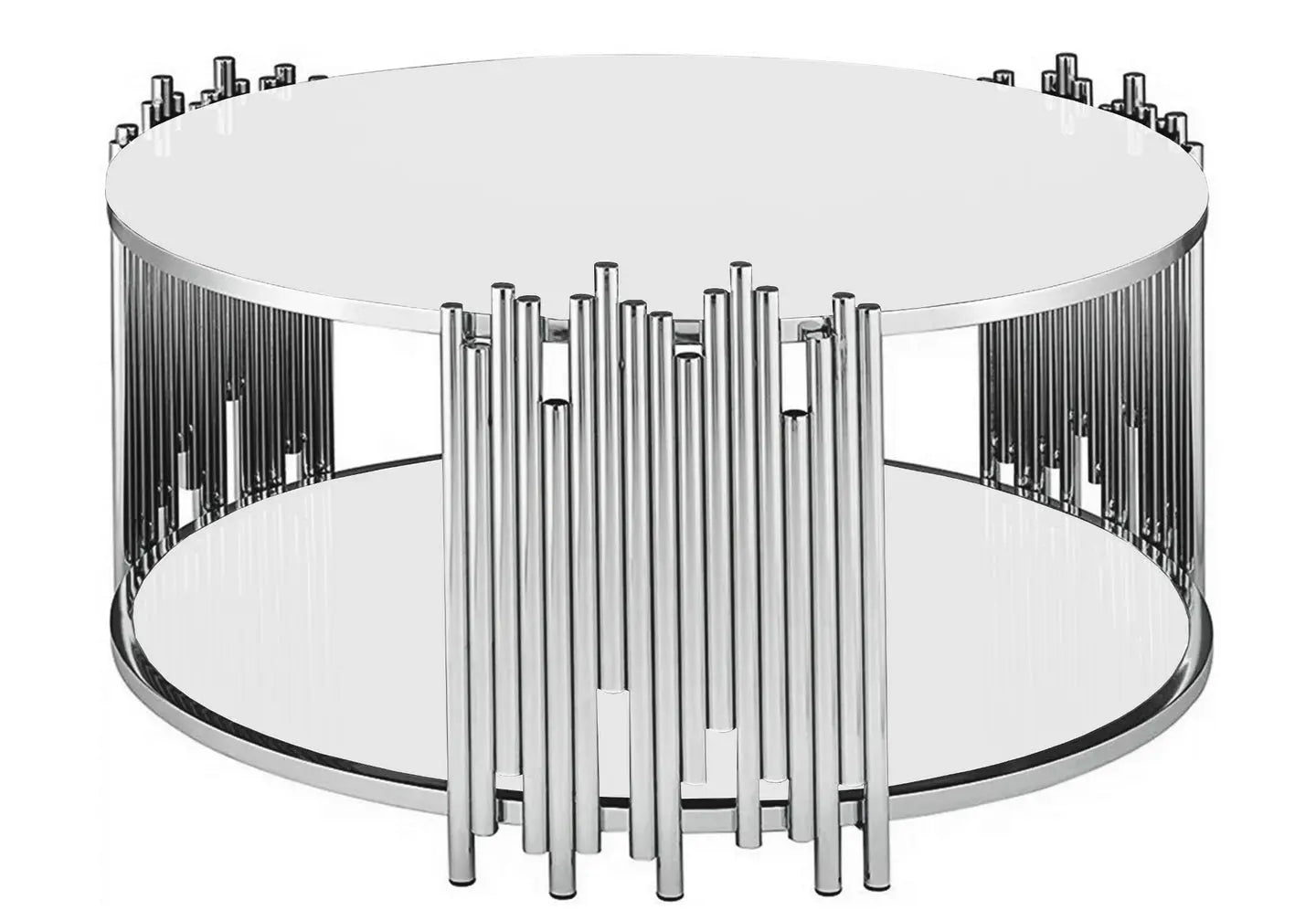 Table basse ronde chromé blanc ÈVE New Design