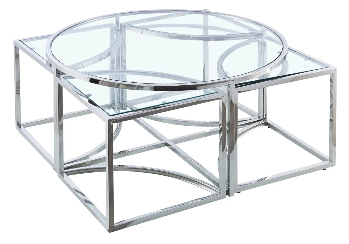 Table basse ronde design chromé PIO New Design