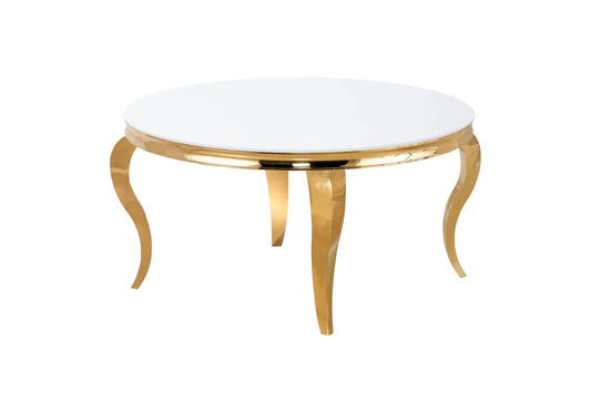 Table basse ronde dorée blanc NEO New Design