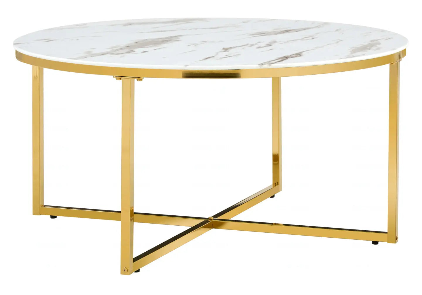 Table basse ronde dorée en verre GALA New Design