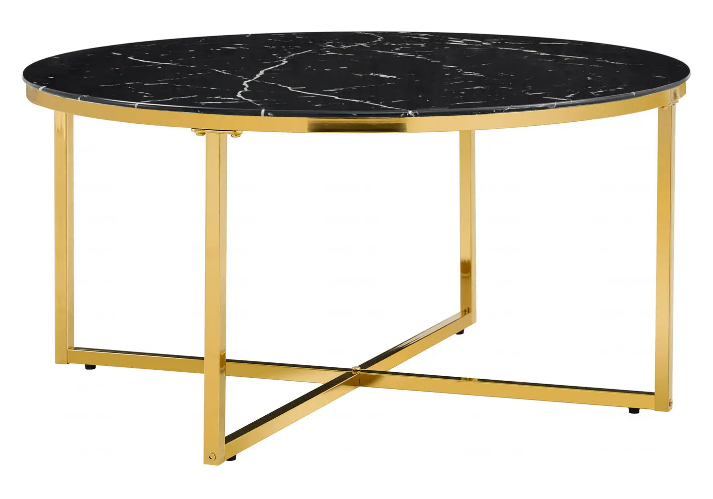 Table basse ronde dorée en verre GALA New Design