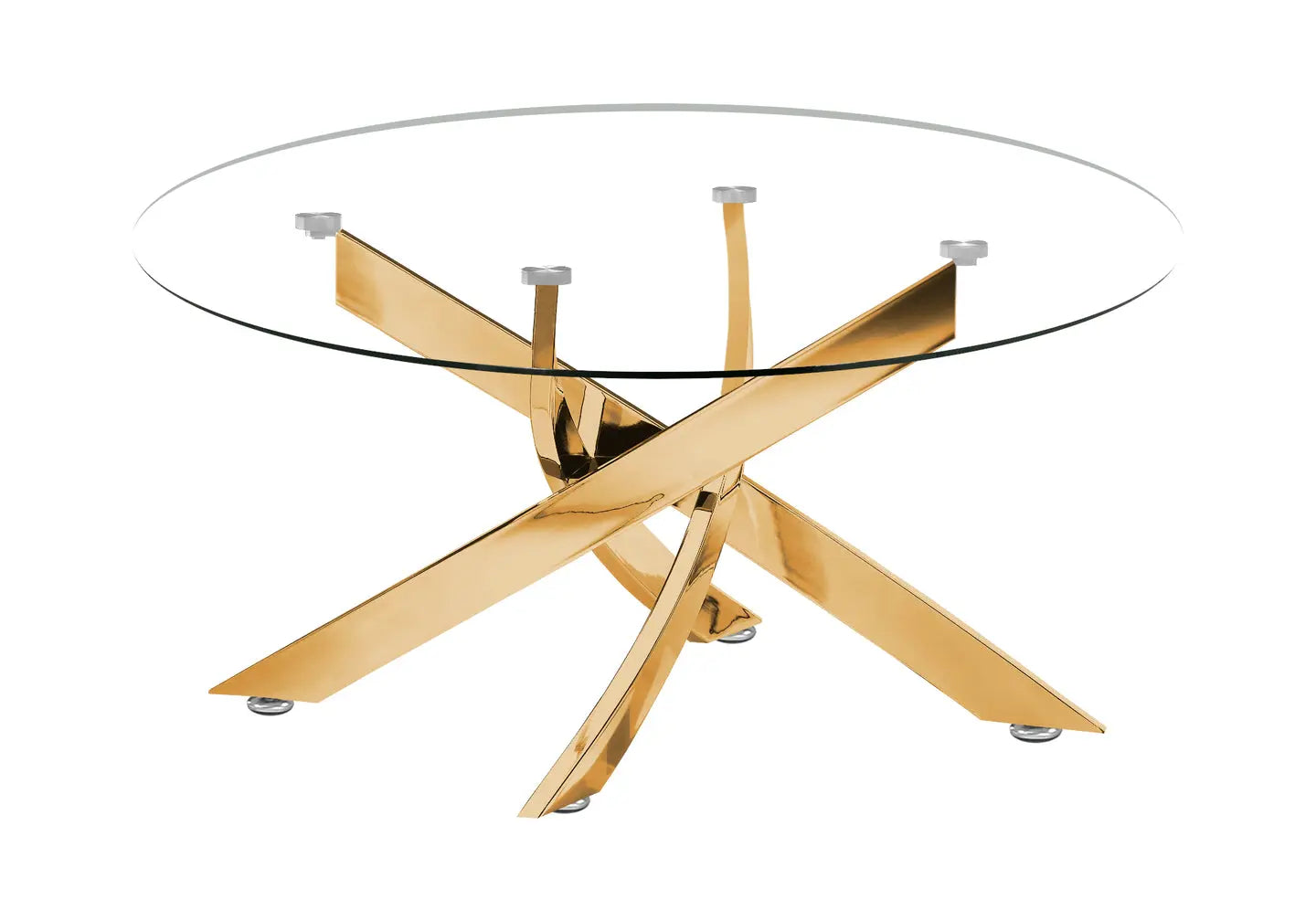 Table basse ronde dorée verre JOY New Design