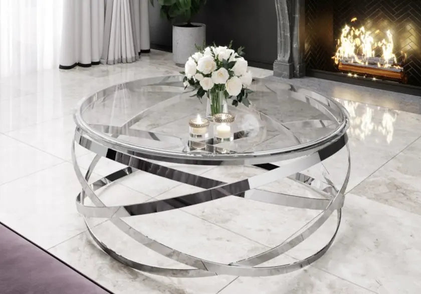 Table basse ronde en verre EVO New Design