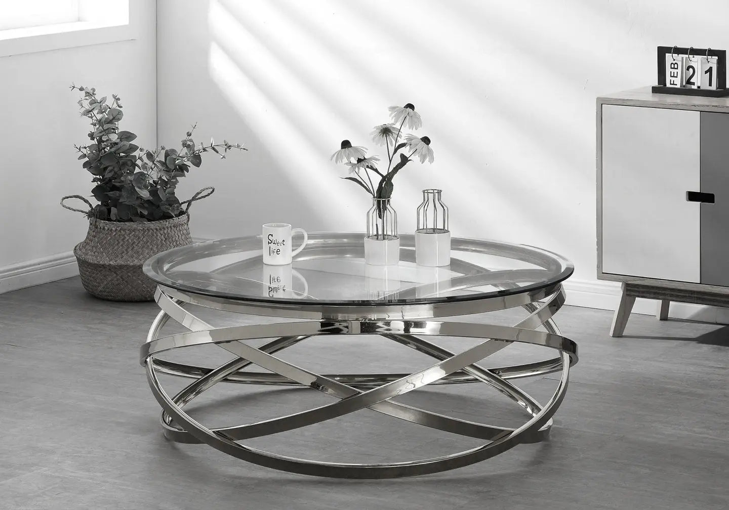 Table basse ronde en verre EVO New Design